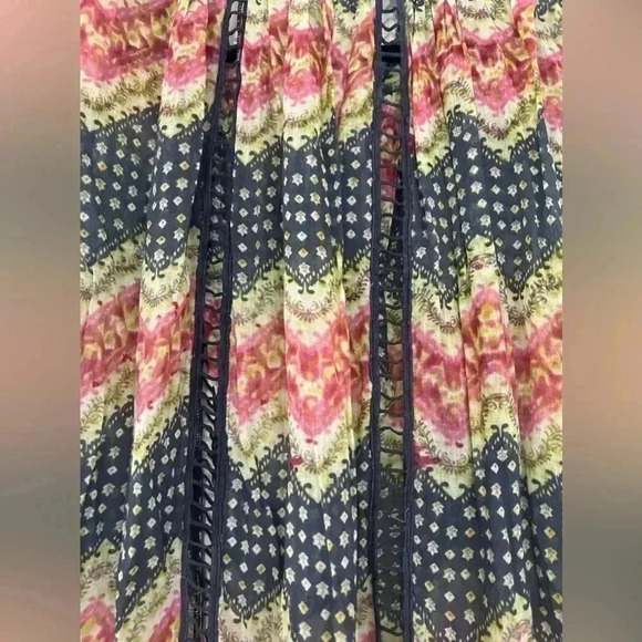 Free People One women’s long sleeves boho oversized  tye dye striped Top Sz S - Picture 6 of 16